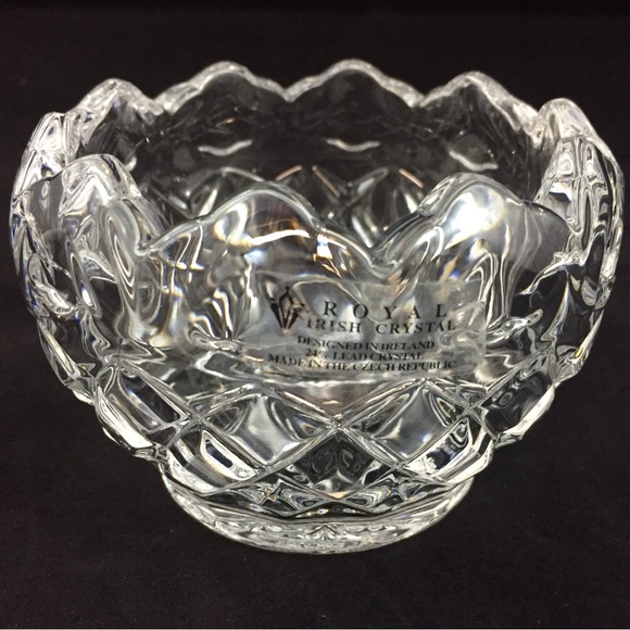 Royal Irish Lead Crystal Candle Holder or Candy Dish Designed Ireland Made Czech - Picture 1 of 7